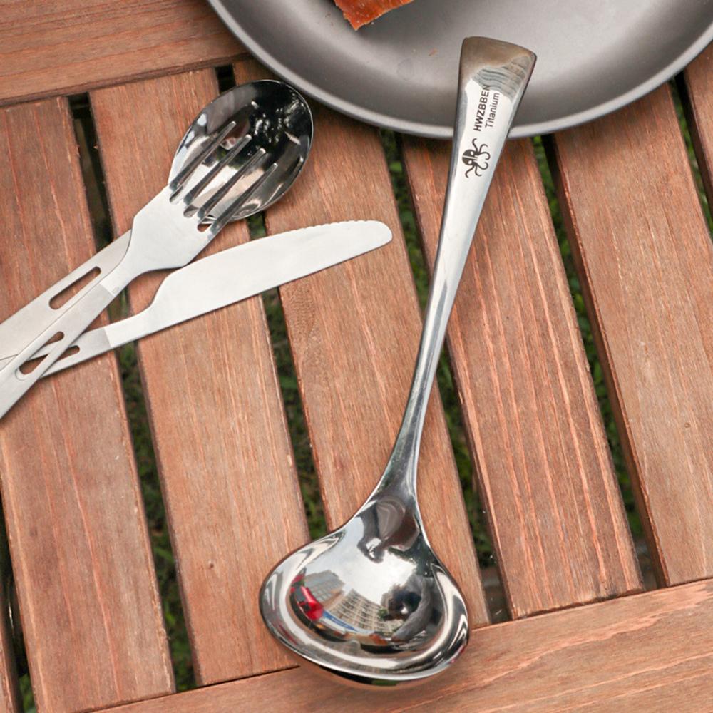 Pure Titanium Soup Spoon Household Long Handle Soup Spoon Round Soup Spoon Fashion Spoon