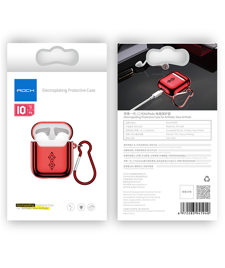 Bao case cho airposd 1 / 2 chống sốc hiệu ROCK RPC-1483 mỏng 2mm, bảo vệ toàn diện, vật liệu cao cấp - Hàng nhập khẩu