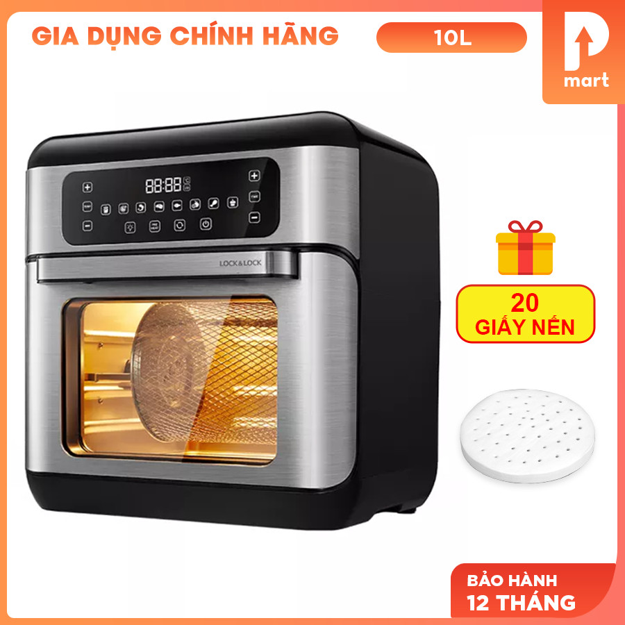 Lò Nướng Chân Không Điện Tử Lock&Lock EJF291BLK 10L, Tặng Giấy Nến - Hàng Chính Hãng