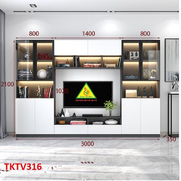 Tủ kệ tivi trang trí phong cách hiện đại TKTV316 - Nội thất lắp ráp Viendong adv