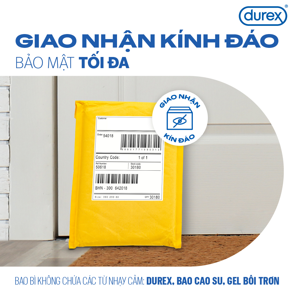 Combo Bao cao su Durex Fetherlite Ultima tặng áo mưa độc quyền Durex