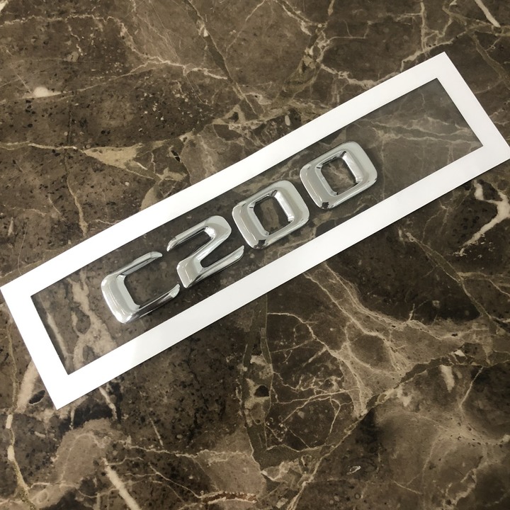 Decal tem chữ inox dán đuôi xe ô tô dành cho Mercedes