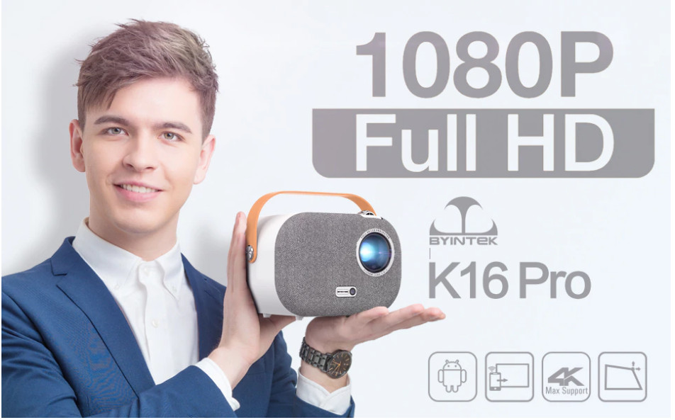Máy Chiếu Mini BYINTEK K16 Pro 2022 Full HD 4K Hàng chính hãng