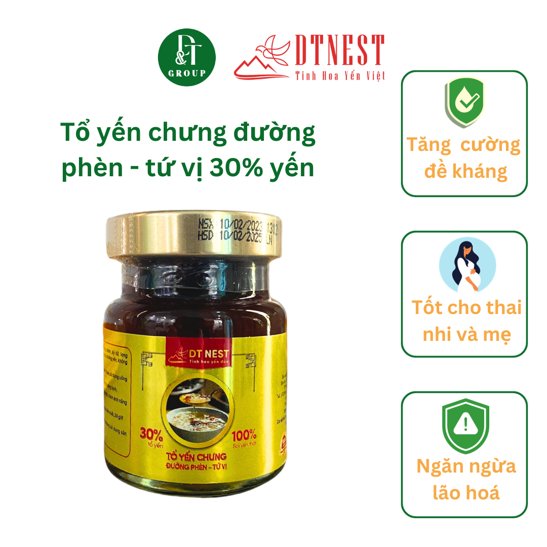 Đặc sản Khánh Hòa - Yến Chưng Đường Phèn Tứ Vị 70ml DT NEST/ DT FOOD