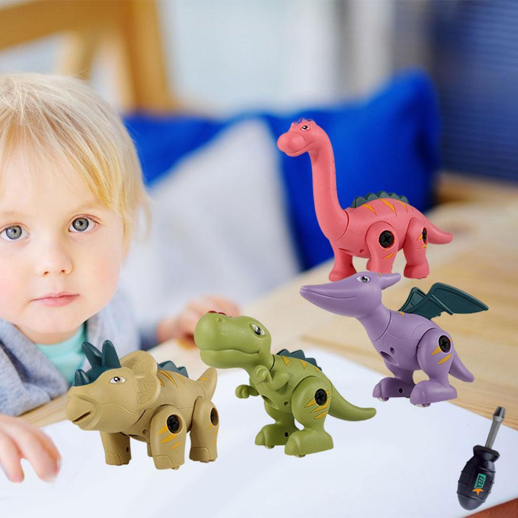 Detachable  Dinosaur Toys with Screwdriver for Girls 5 PCS