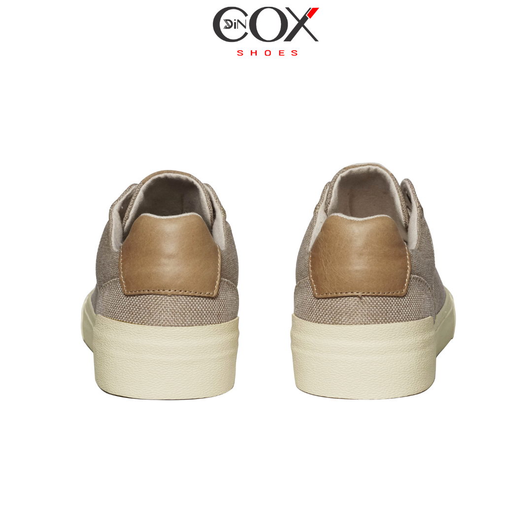 Giày Vải Sneaker Canvas Đế Bằng Nam DC30 Beige Dincox Shoes