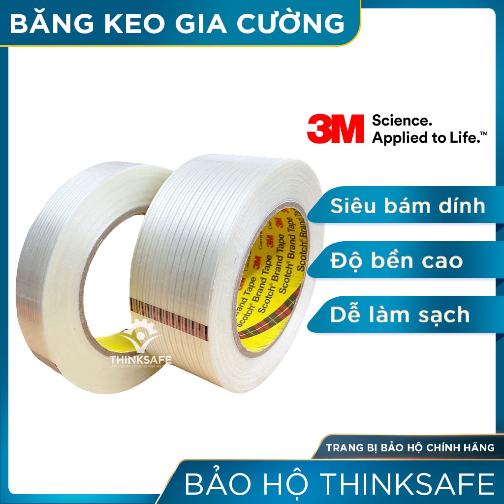 BĂNG KEO GIA CƯỜNG SỢI THỦY TINH CAO CẤP 3M SCOTCH FILAMENT TAPE 897 - Băng keo một mặt cường lực siêu bám, siêu chắc