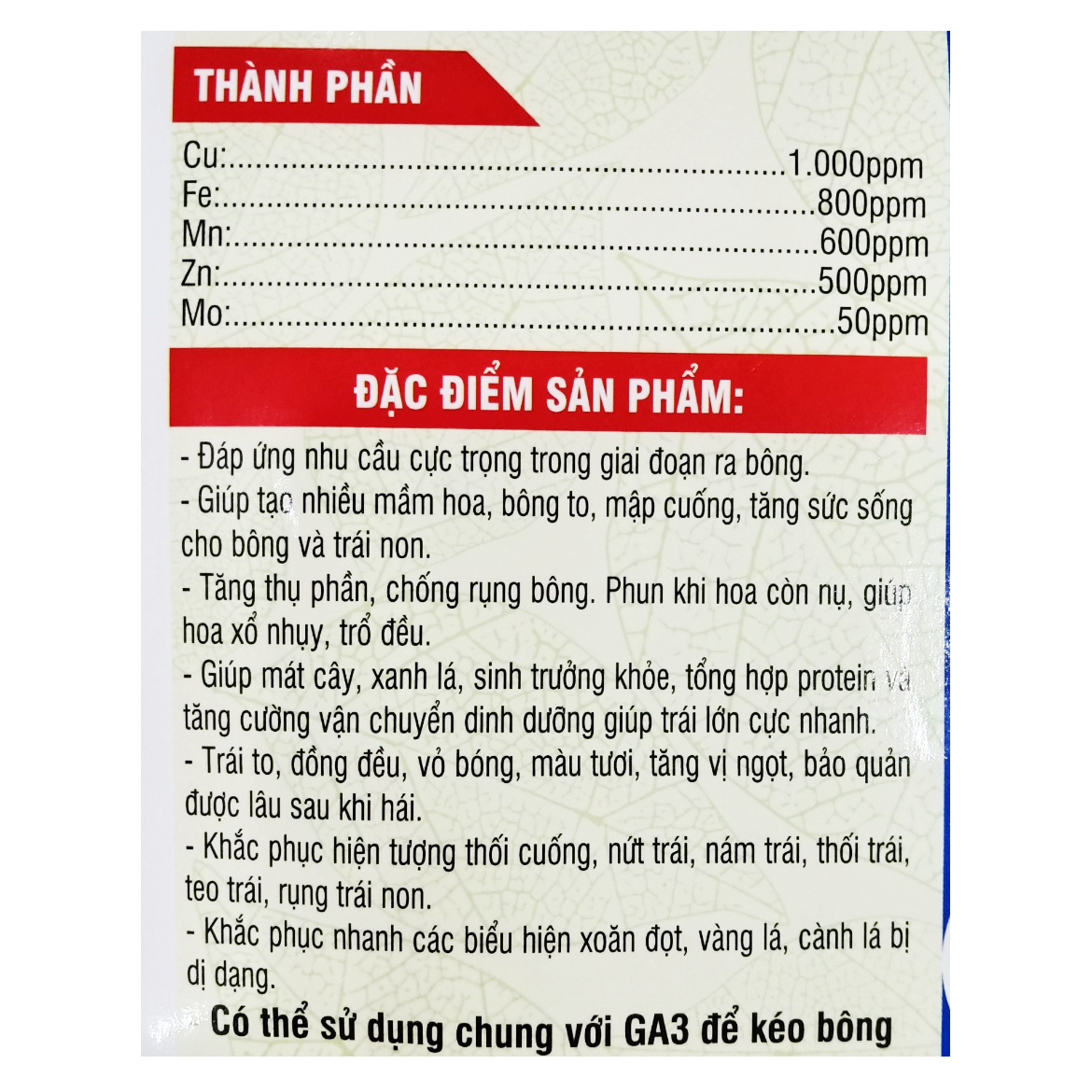 Phân bón VIGAMI COMBI ra hoa- đậu trái 500ML