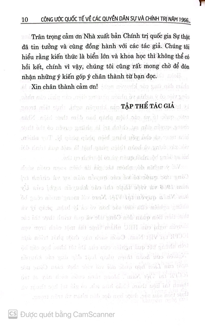 Công ước quốc tế về các quyền dân sự và chính trị năm 1966 và việc thực thi các khuyến nghị của ủy ban nhân quyền tại Việt Nam