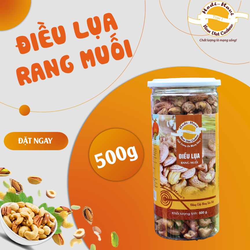 Hạt điều lụa rang muối Hodi - NaVi hũ 500g