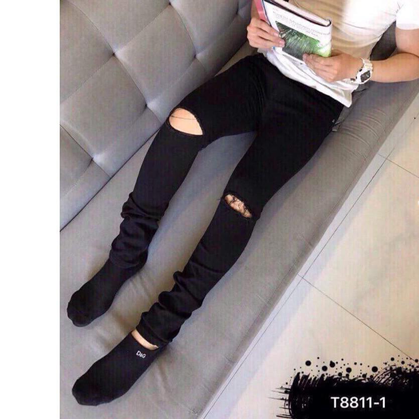 Quần jean nam cắt gối đen 88/11R