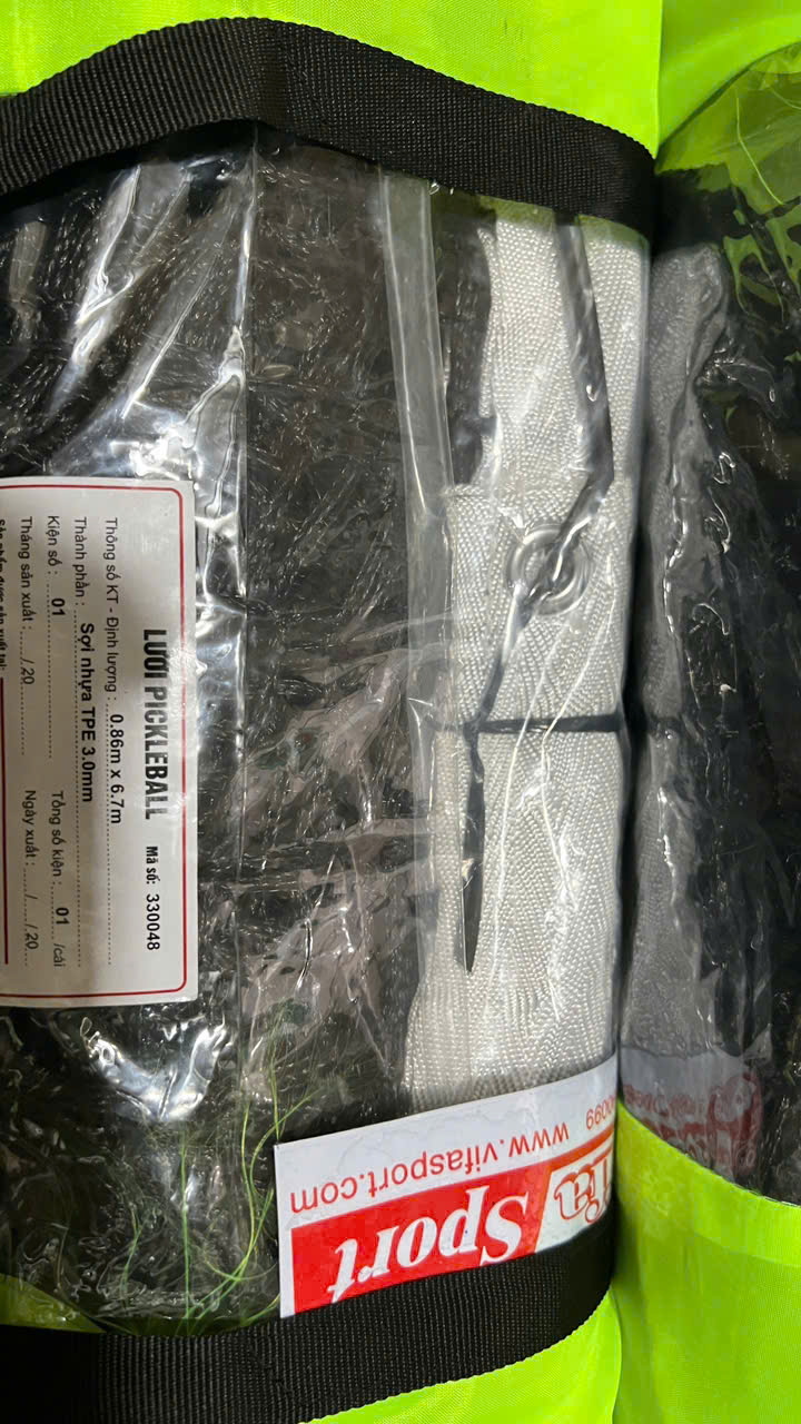 Lưới pickleball Vifa 330048 kích thước 6.7m*0.86m, chất liệu TPE dày 3.0mm, cỡ ô lưới M48, chống thụng tiêu chuẩn