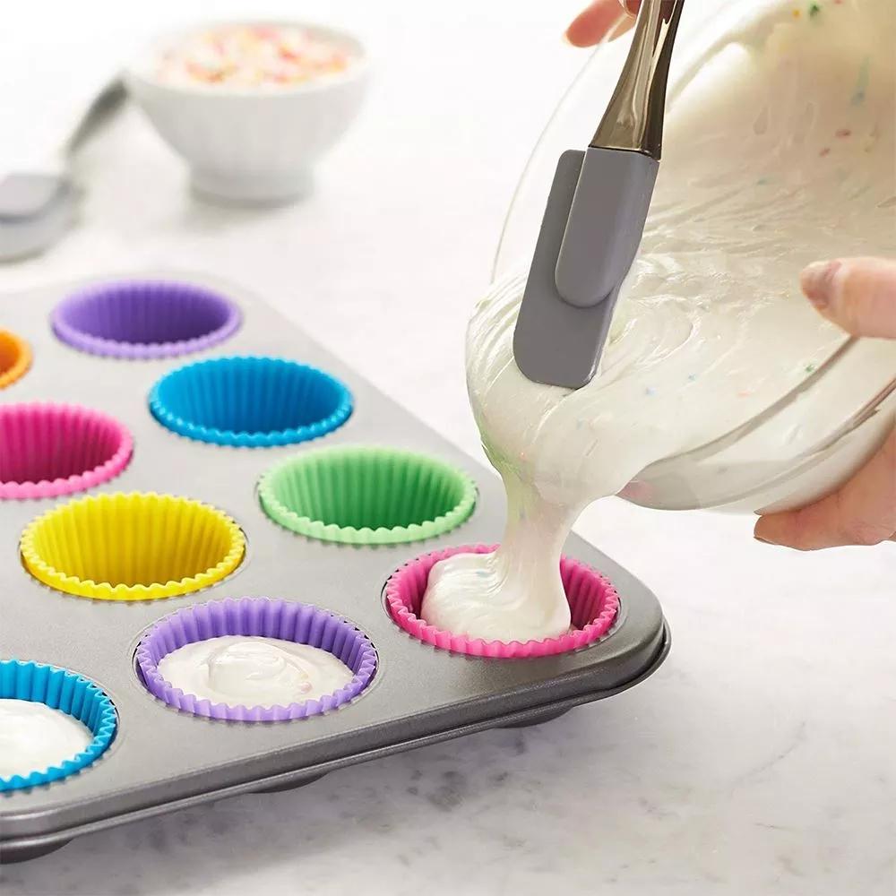 Khuôn bánh cupcake bằng silicon dáng tròn tiện dụng