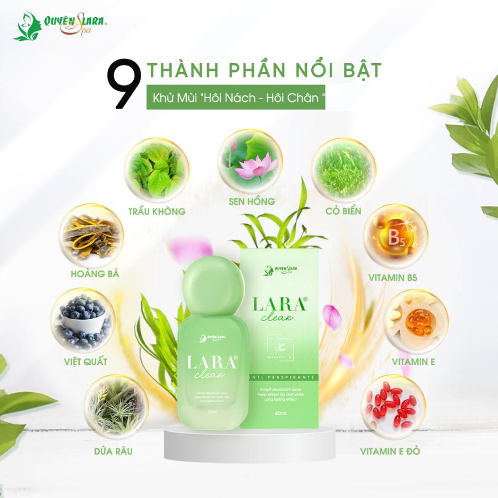 COMBO Xịt Khử Mùi Hôi Nách BEUFRESH 30ml & LARA CLEAR 40ml, Khử Mùi Toàn Thân, Ngăn Tiết Mồ Hôi