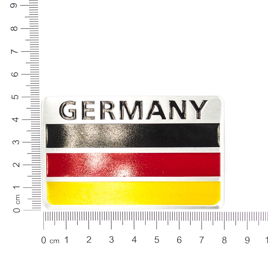 Sticker hình dán metal cờ Đức - miếng lẻ - Chữ nhật 8x5cm