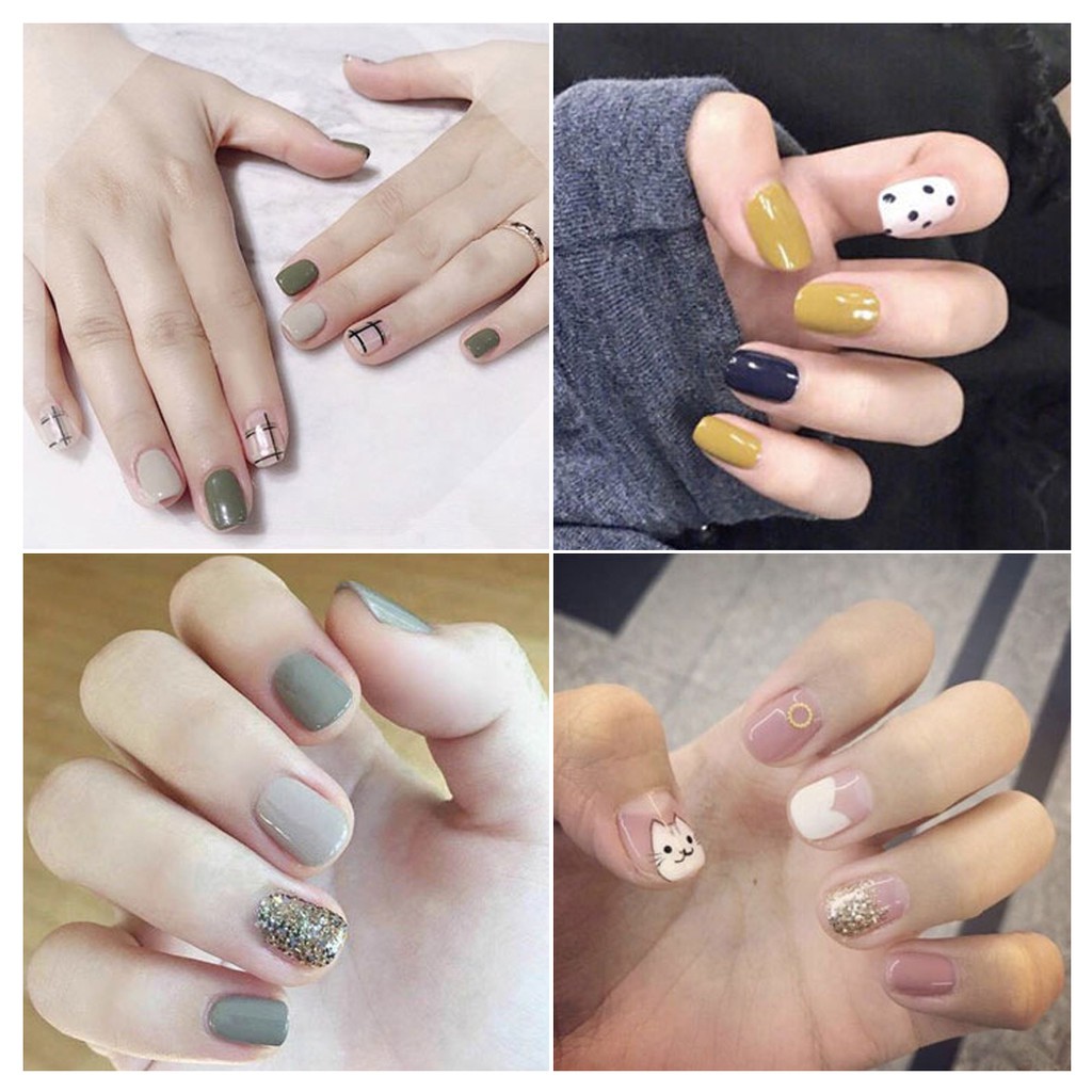 1 tấm 20 miếng băng keo dán móng tay thiết kế hai mặt chống nước K002