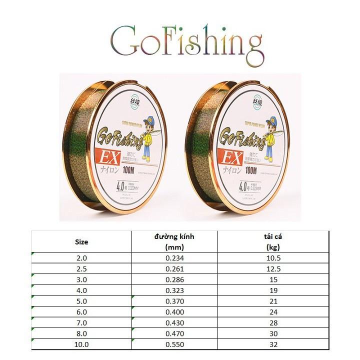 Cước Câu Cá Tàng Hình Cước Câu Đài Nylon Gofishing Chuyên Dụng Làm Trục Câu Cá DC13 đồ câu FISHING_HD