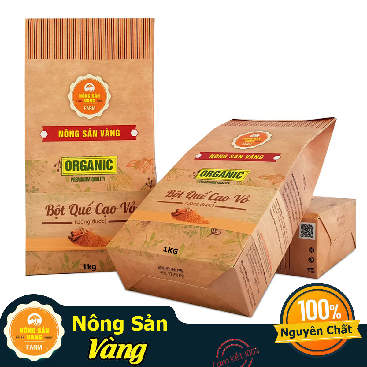 Bột Quế Nguyên Chất Cạo Vỏ (Uống) 1kg , làm bánh, nấu ăn, giảm cân, giảm mỡ bụng - Nông Sản Vàng