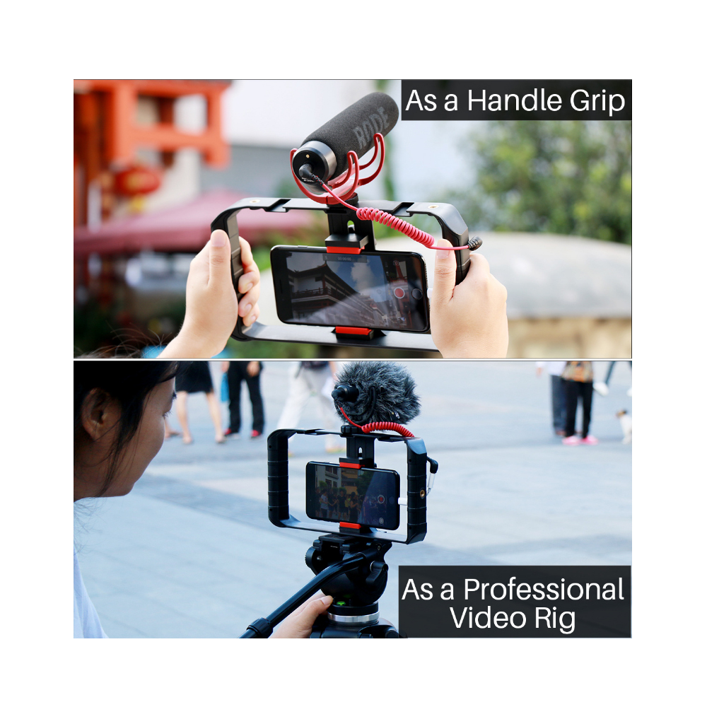 Hình ảnh Phụ Kiện Quay Phim | Smartphone Video Rig/Grip, Dụng Cụ Hỗ Trợ Quay Trên Điện Thoại, Phiên Bản Mới, 3 Chân Đế Ẩn Có Thể Tích Hợp Thêm Micro, Đèn Led Trợ Sáng - Hàng Chính Hãng