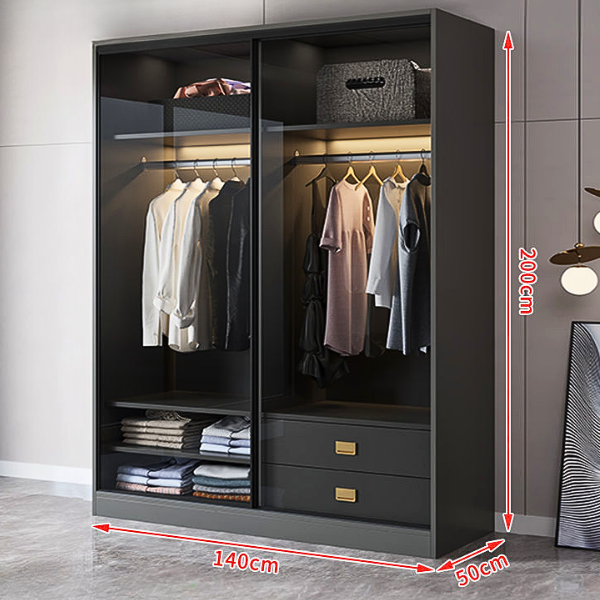 [Miễn phí lắp đặt &amp; vận chuyển - Trả góp 0%] Tủ quần áo cánh kính đẹp hiện đại thương hiệu Ohaha - TCK008