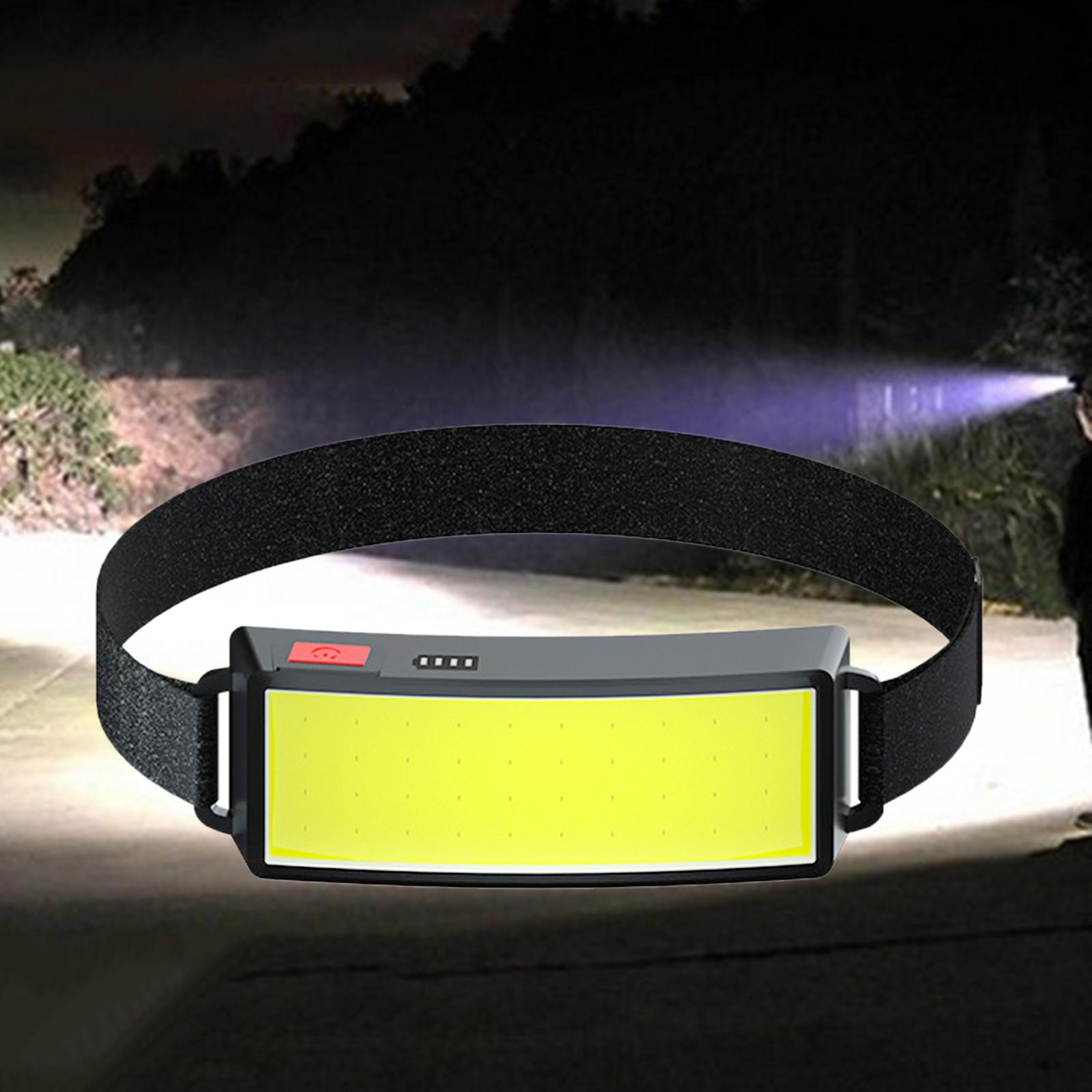 Waterproof Headlamp, Rechargeable Headlamp Flashlight, Lightweight COB Headlight, 3 Light Modes Head Lamp for Fishing, Running, Camping, Walking