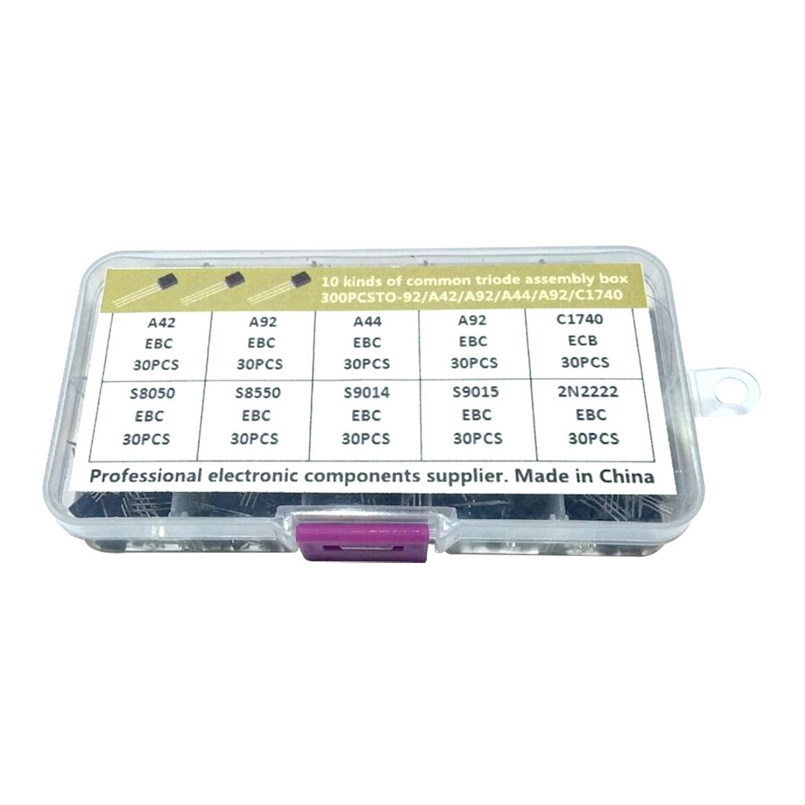 300Pcs 10 Values Transistor Assortment Kit, to-92 DIY Electronic Circuit 2N2222