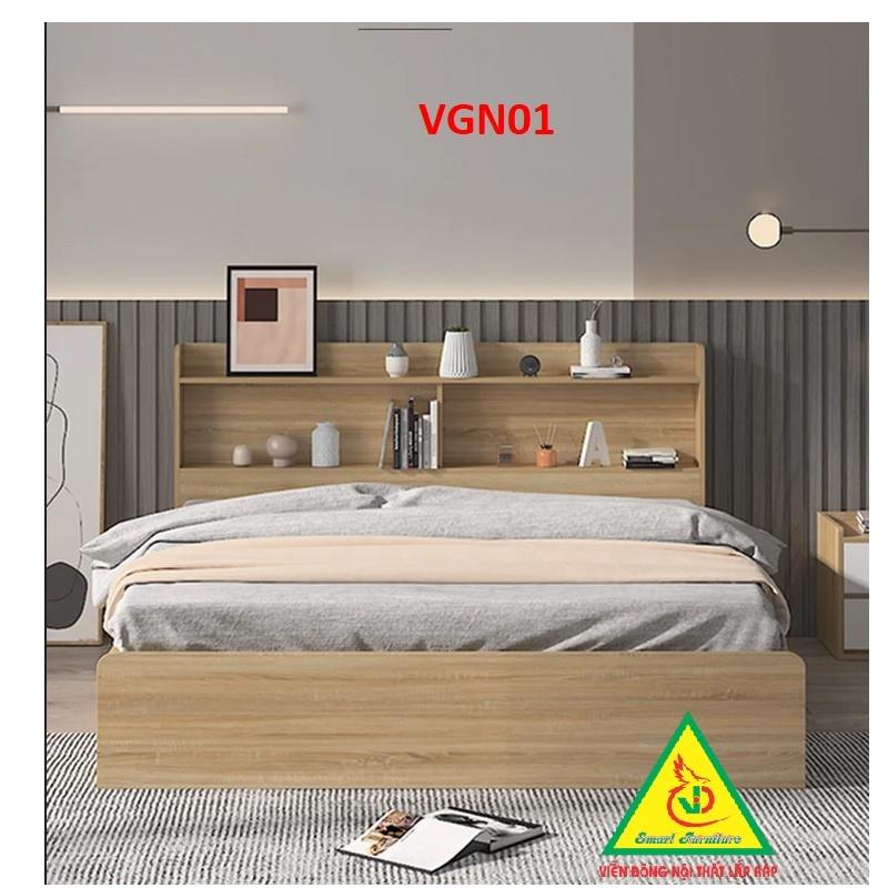 Giường ngủ gỗ MDF - kiểu dáng đơn giản hiện đại VGN01( không ngăn kéo)