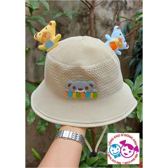 Mũ vải vành tròn dạng lưới hình gấu 3D BearKid cho bé mẫu giáo từ 1 đến 5 tuổi