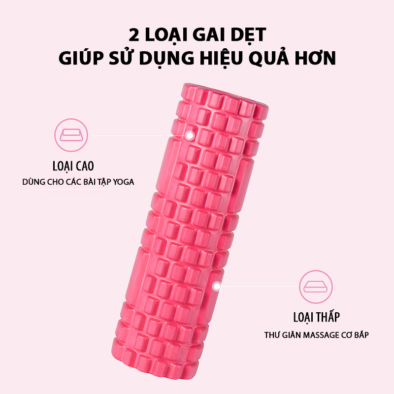 Combo Thảm Tập Yoga 2 Lớp 6mm, 2 Gạch Yoga EVA, Ống Lăn Massage 33x13cm - YOGA QG, Thảm TPE Cao Cấp, Chống Trơn Trượt, Không Mùi; Gạch EVA Có Độ Nén Cao, Nhẹ, Chịu Lực Tốt;  Ống Lăn Có Gai Massage Giúp Giảm Đau Nhức Sau Tập Luyện - Hàng chính hãng