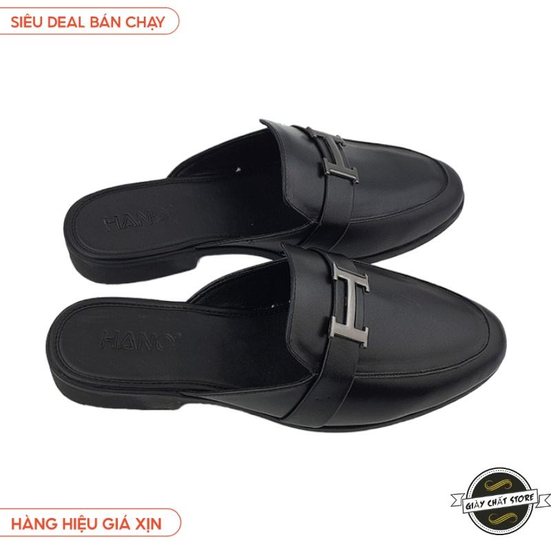 Sục nam giày bít mũi đai chữ h da Pu hàng xịn VN02