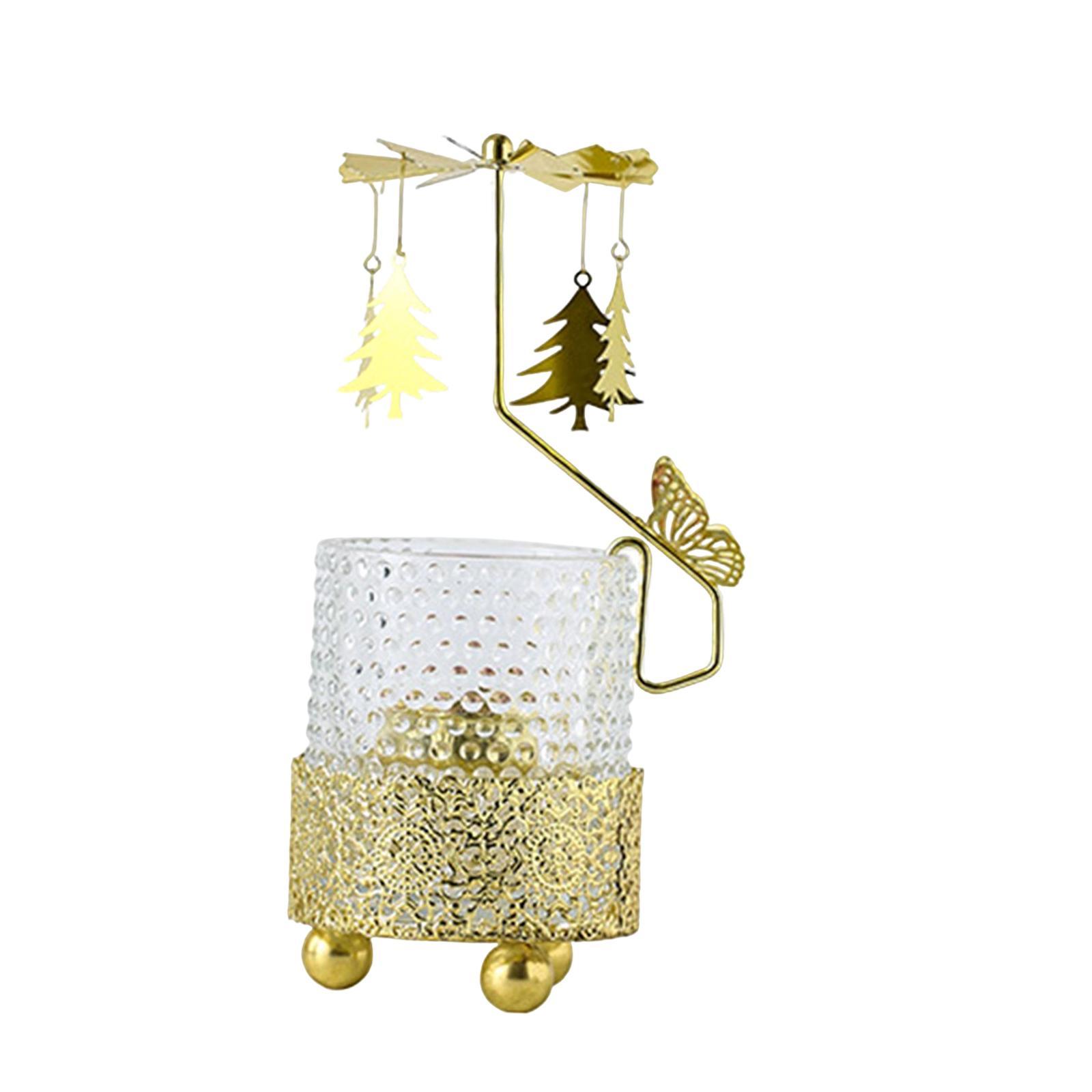 Rotary Candlestick Ornament Tea Light Holder for Restaurant Desktop Fireplace Home Decoration