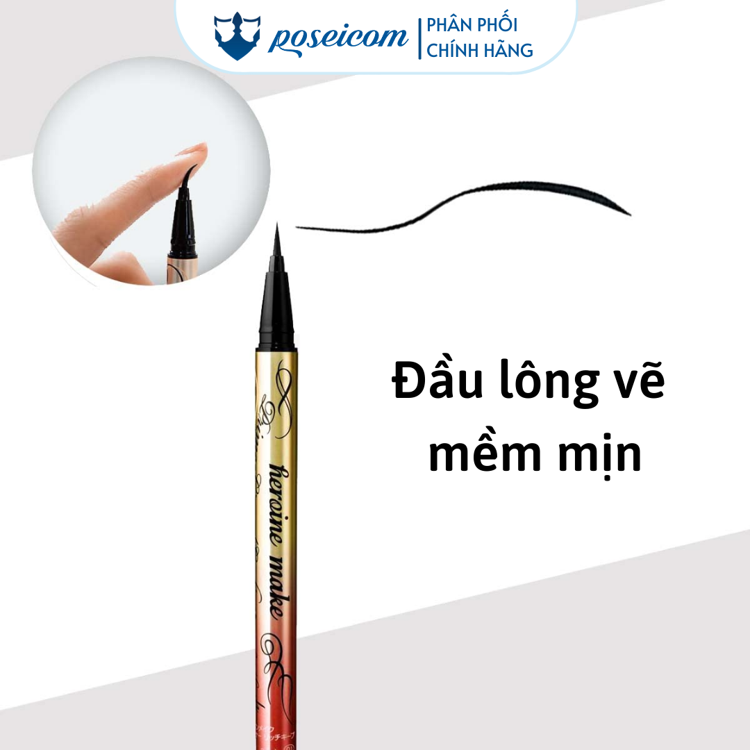 Bút Nước Kẻ Mắt KissMe Chống Trôi Heroine Make Smooth Liquid Eyeliner Nét Siêu Mảnh 0.1mm