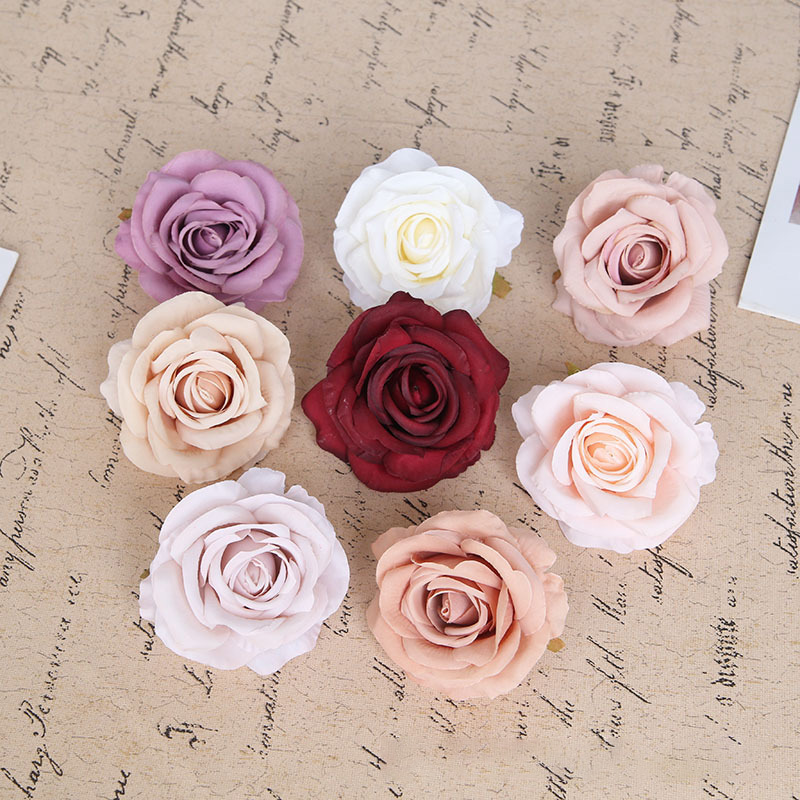 Đầu Hoa Hồng Giả 11cm Trang Trí  Decor Handmade