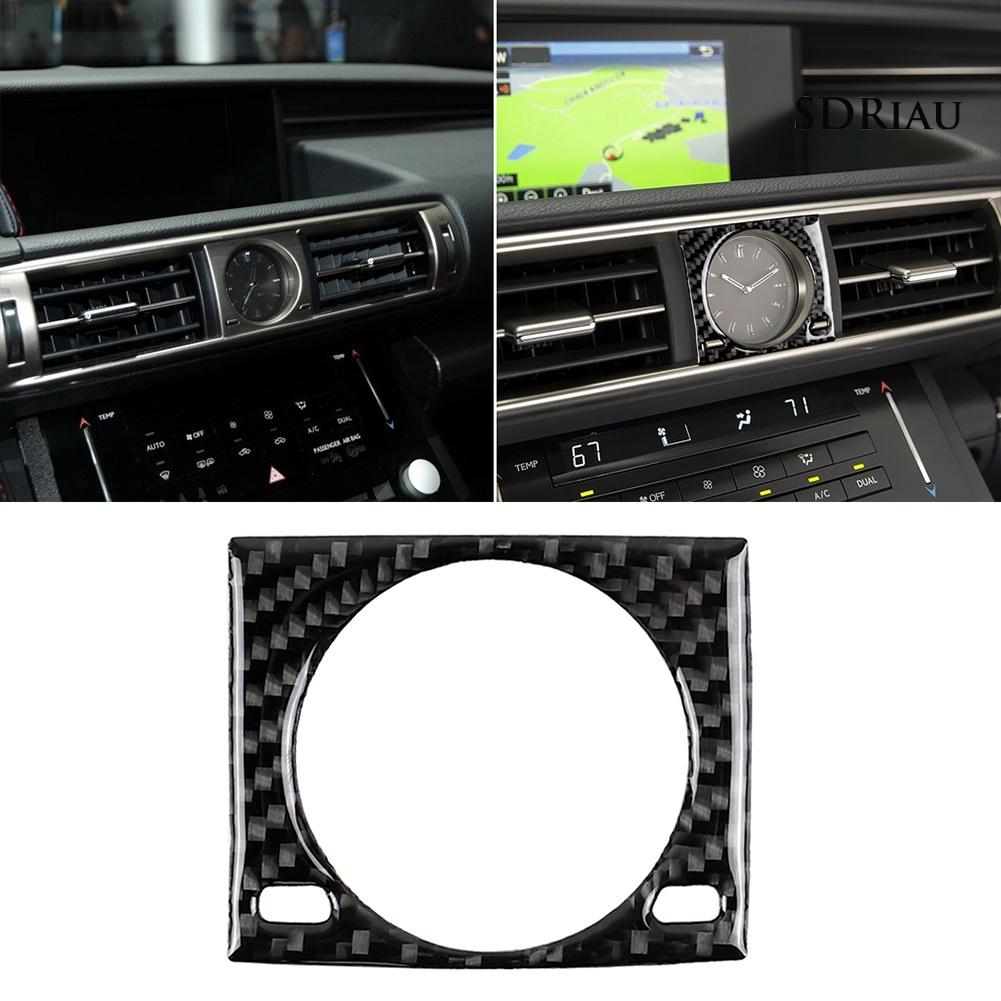 Carbon Fiber Car Center Console Clock Frame Sticker Decor Fit for Lexus IS250