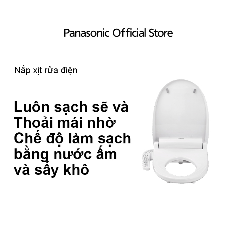 Nắp bồn cầu điện tử thông minh Panasonic DL-EH30VG-W Kháng Khuẩn, Sấy Khô và Tiết kiệm điện - Hàng chính hãng - Bảo hành 12 tháng
