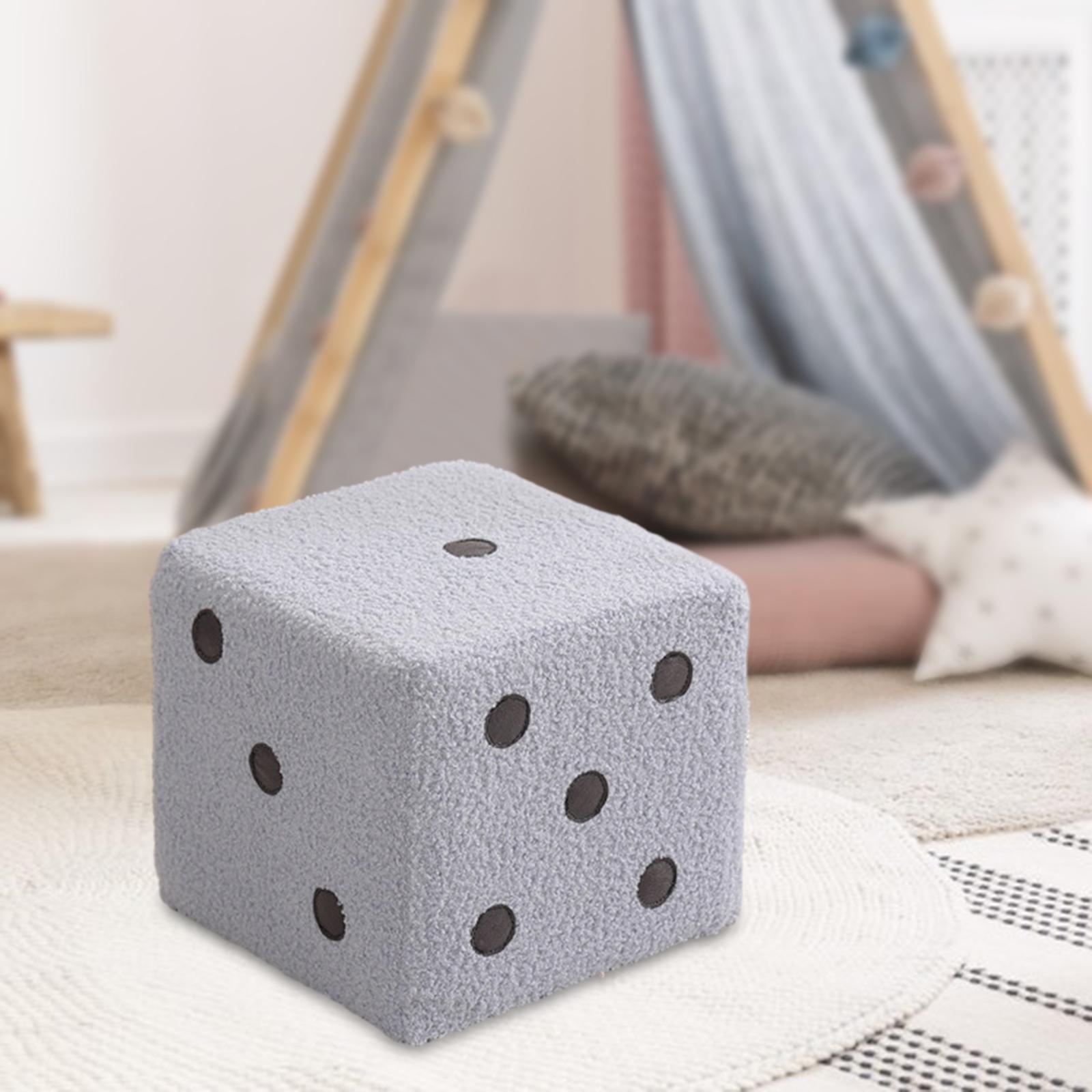 Dice Cube Ottoman Dice Cubic Foot Stool for Couch Bedside Playroom