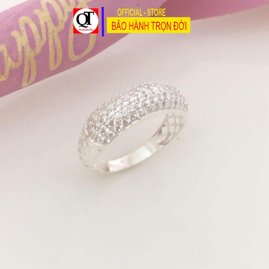 Nhẫn bạc nữ bản mo fuj đá chất liệu bạc ta không xi mạ Bạc Quang Thản - QTTN122