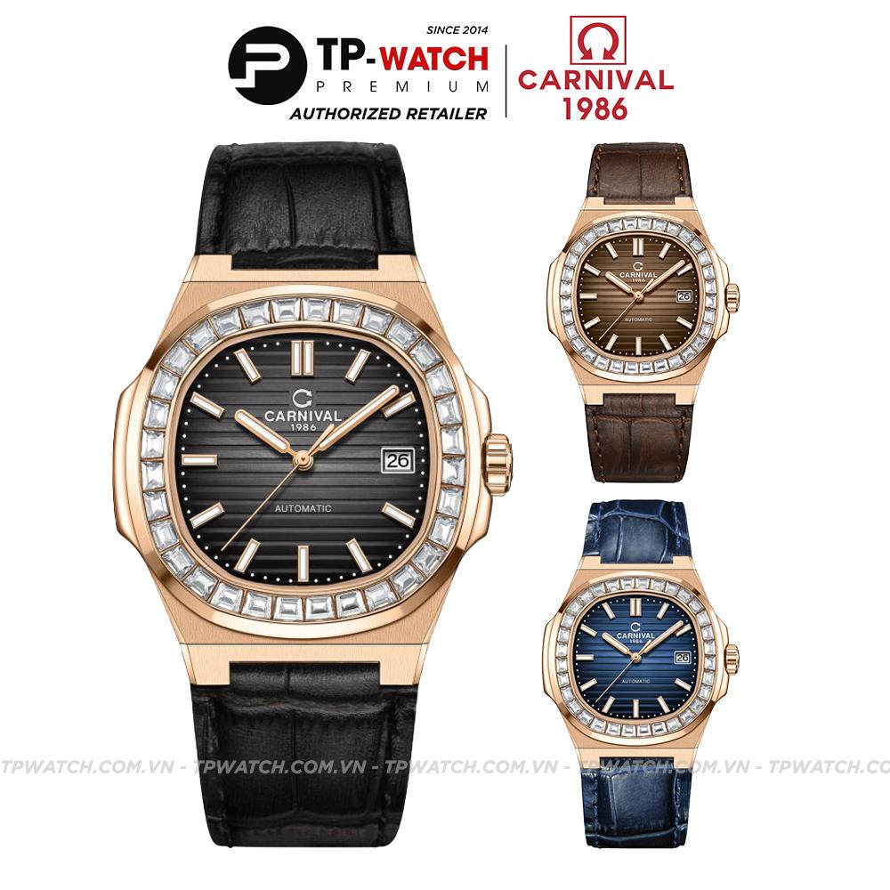 Đồng Hồ Nam Dây Da Carnival Nautilus 8108G-VH-D Automatic - Kính Sapphire - Size 41mm - 3 Màu - 8108G-VH-DD-D - 8108G-VH-DN-N - 8108G-VH-DX-X