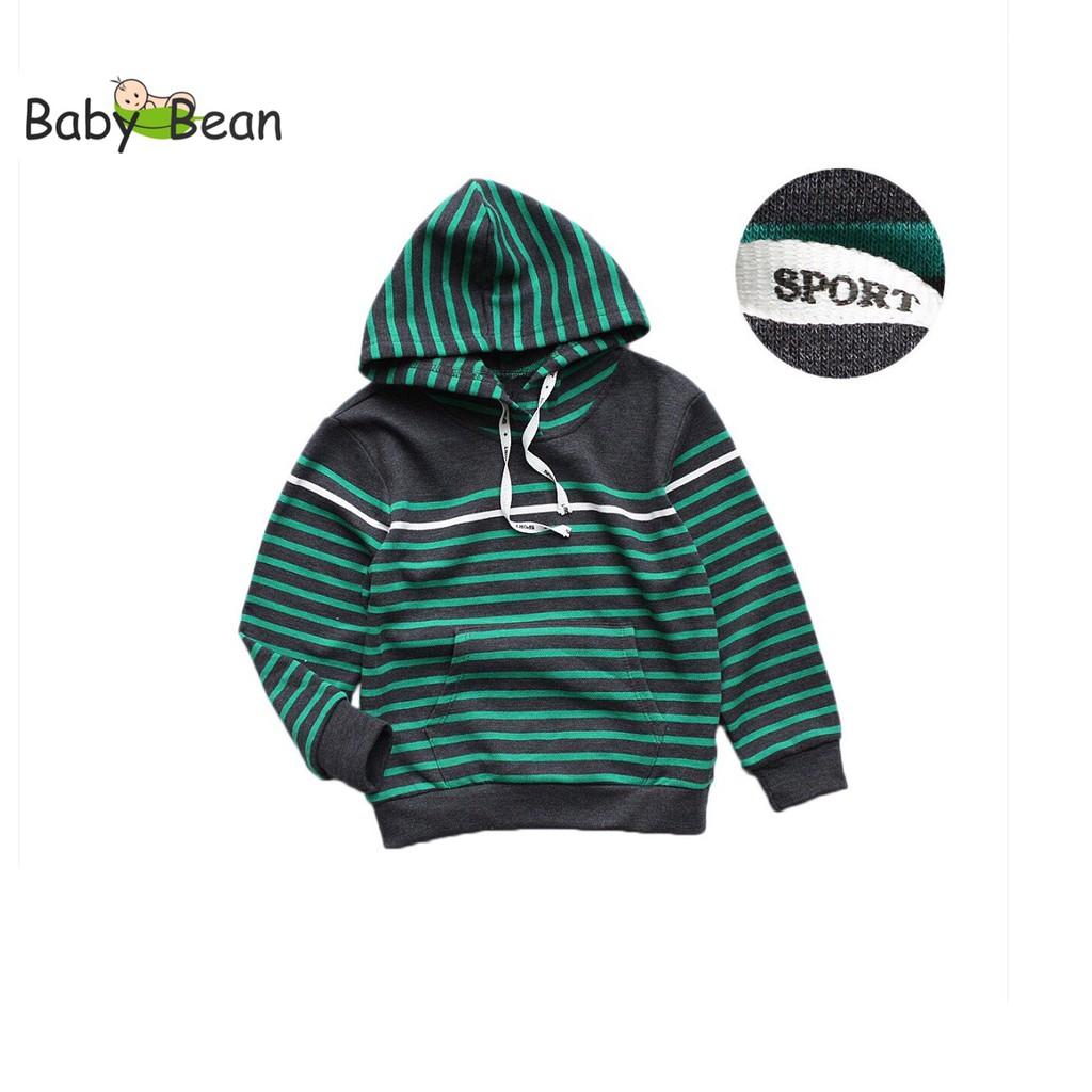 Áo Hoodie Nỉ Tay Dài Dây Rút Phối Túi Bo Lai bé trai BabyBean