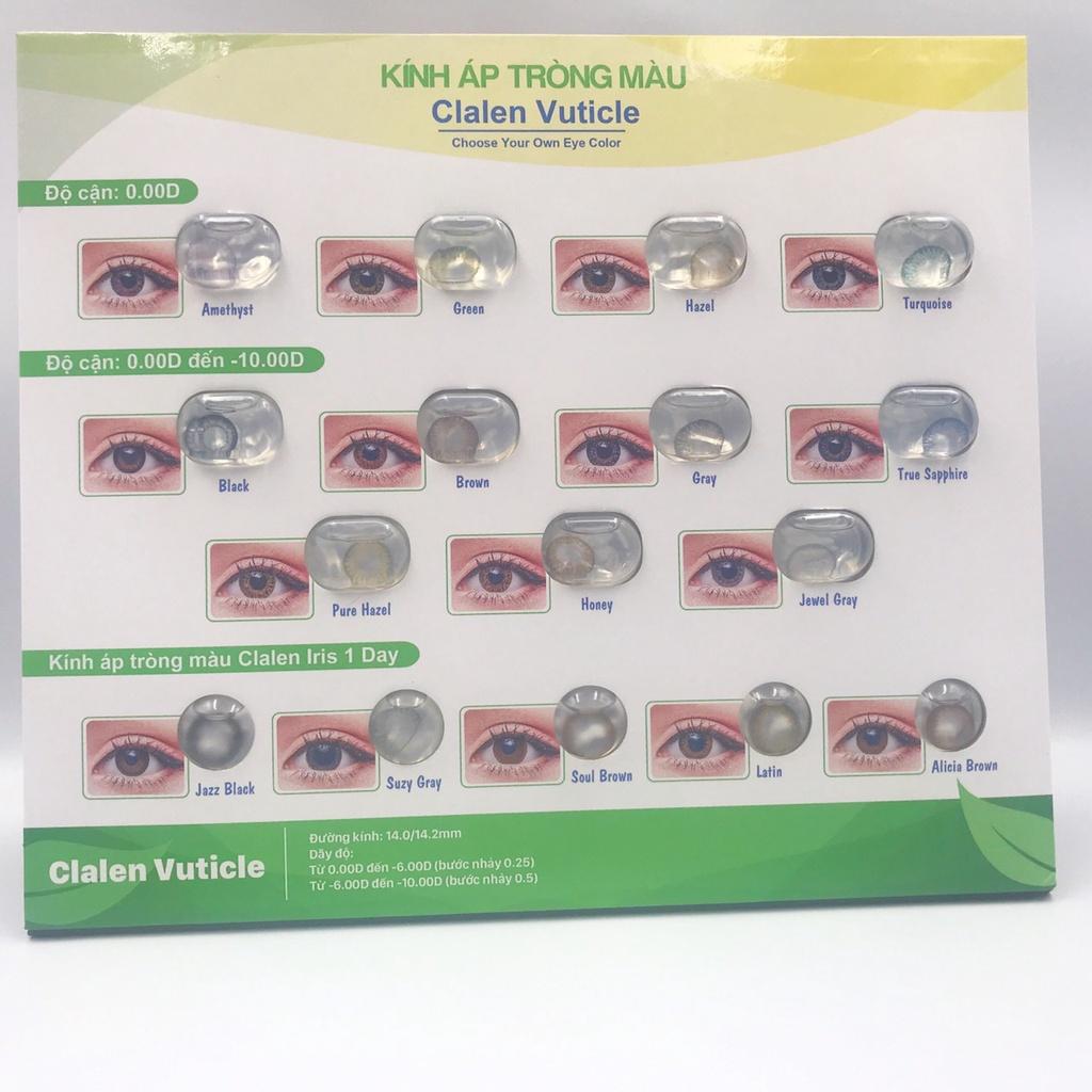 Kính áp tròng màu xanh Sapphire Hàn Quốc Clalen Vuticle cho đôi mắt tự nhiên và rạng rỡ