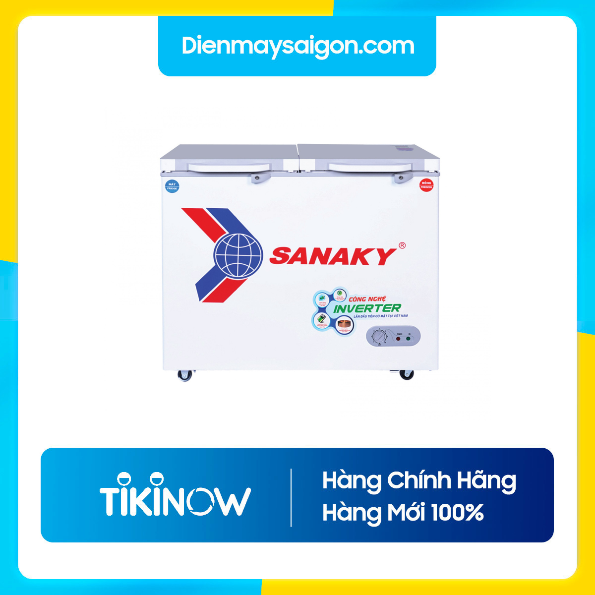 Tủ đông mát SANAKY INVERTER 230 lít VH-2899W4K ĐỒNG