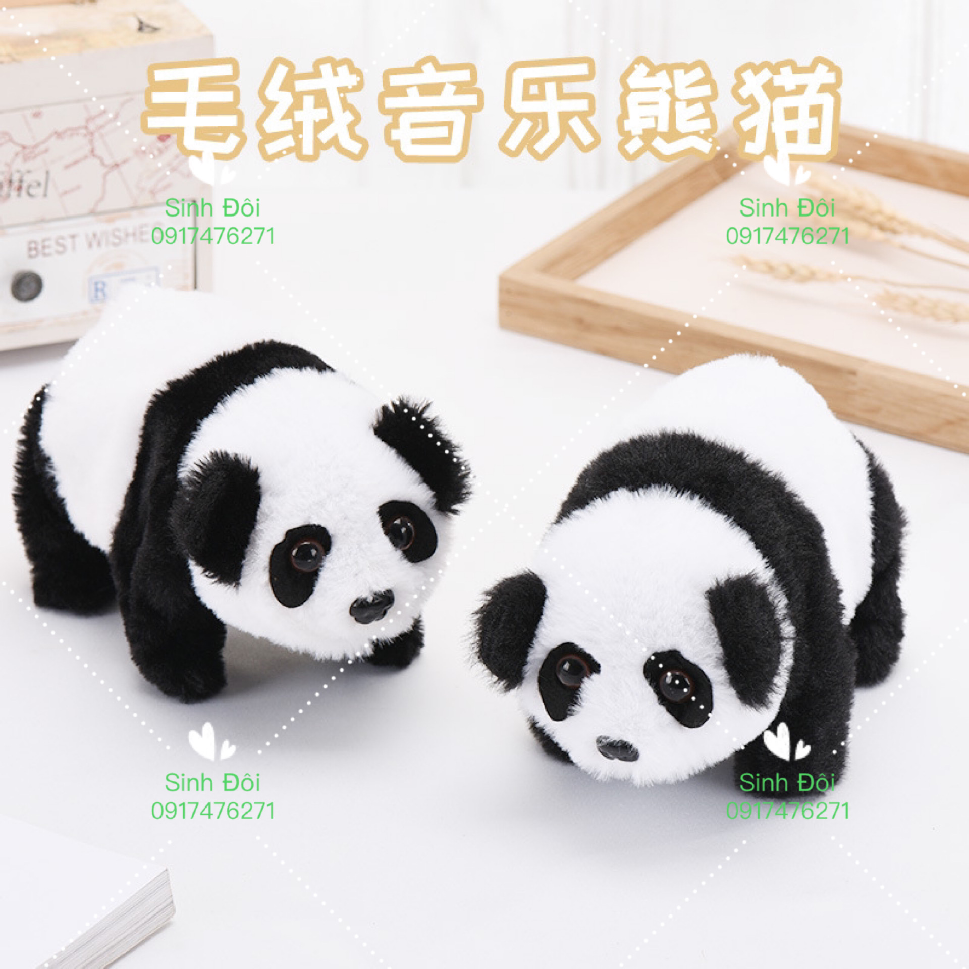 Thú bông gấu trúc biết đi và có tiếng kêu- mô hình động vật