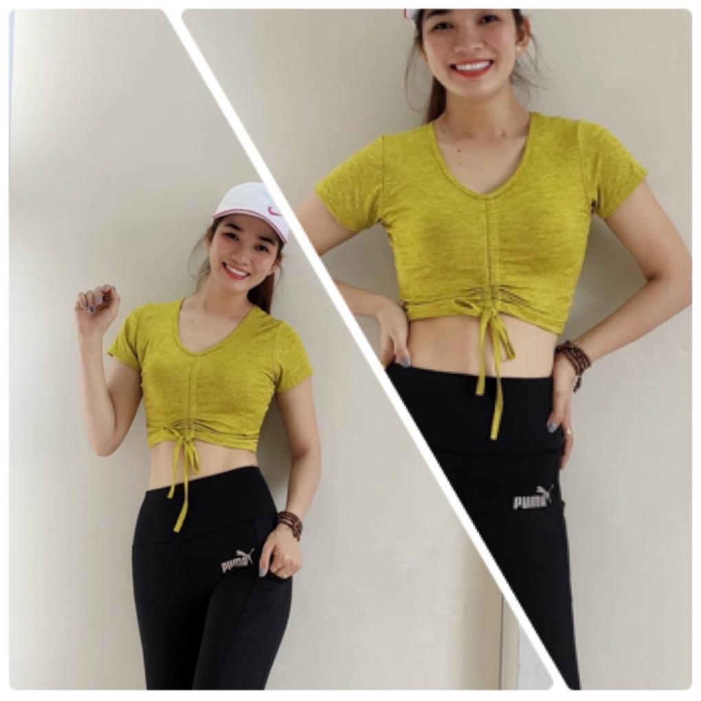 Ảnh Thật 100% - Mặc Là Mê Áo croptop tập GYM nữ đa năng - Yoga nữ - Áo tập croptop rút dây nhiều màu