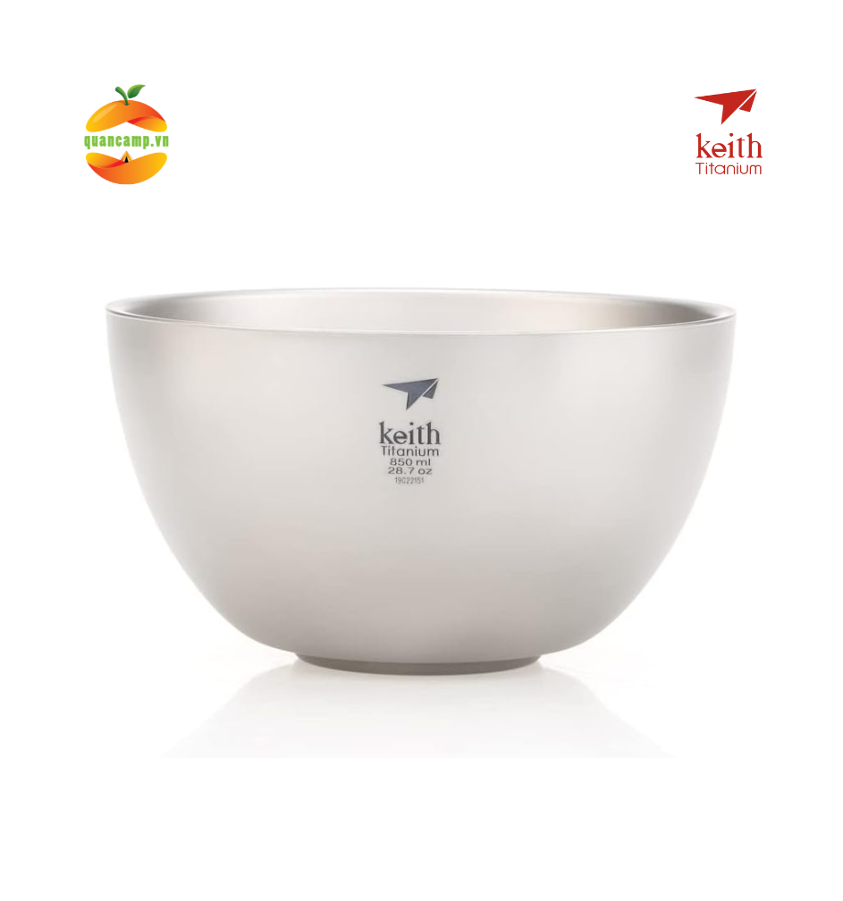 Tô chén ăn cách nhiệt 2 lớp Titanium Keith Ti5355 - 850ml