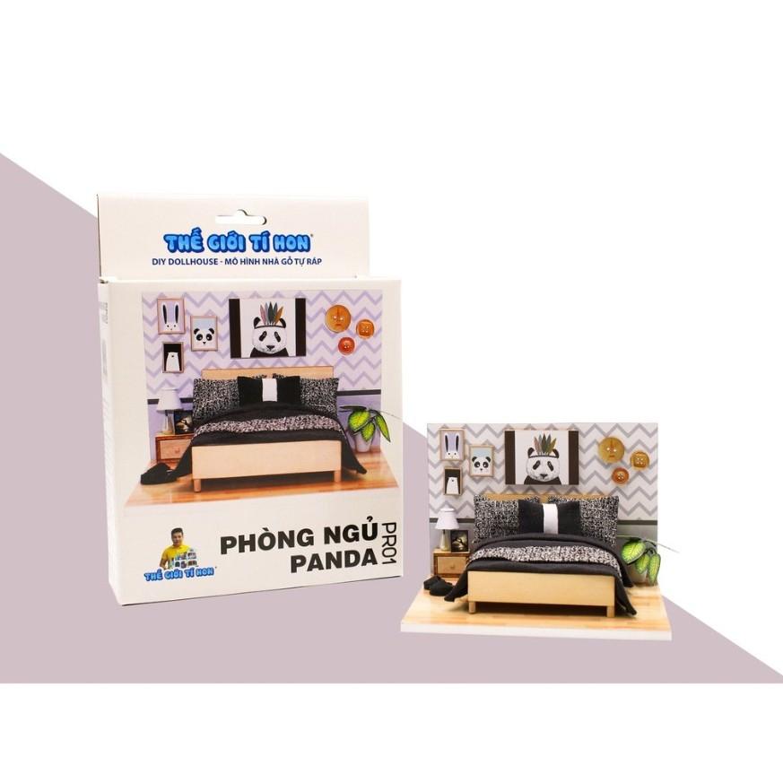 Mô Hình Gỗ Handmade Thế Giới Tí Hon - Phòng Ngủ Panda - PR01