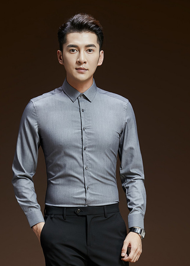 Aó sơ mi trơn TITISHOP SM1118 XÁM