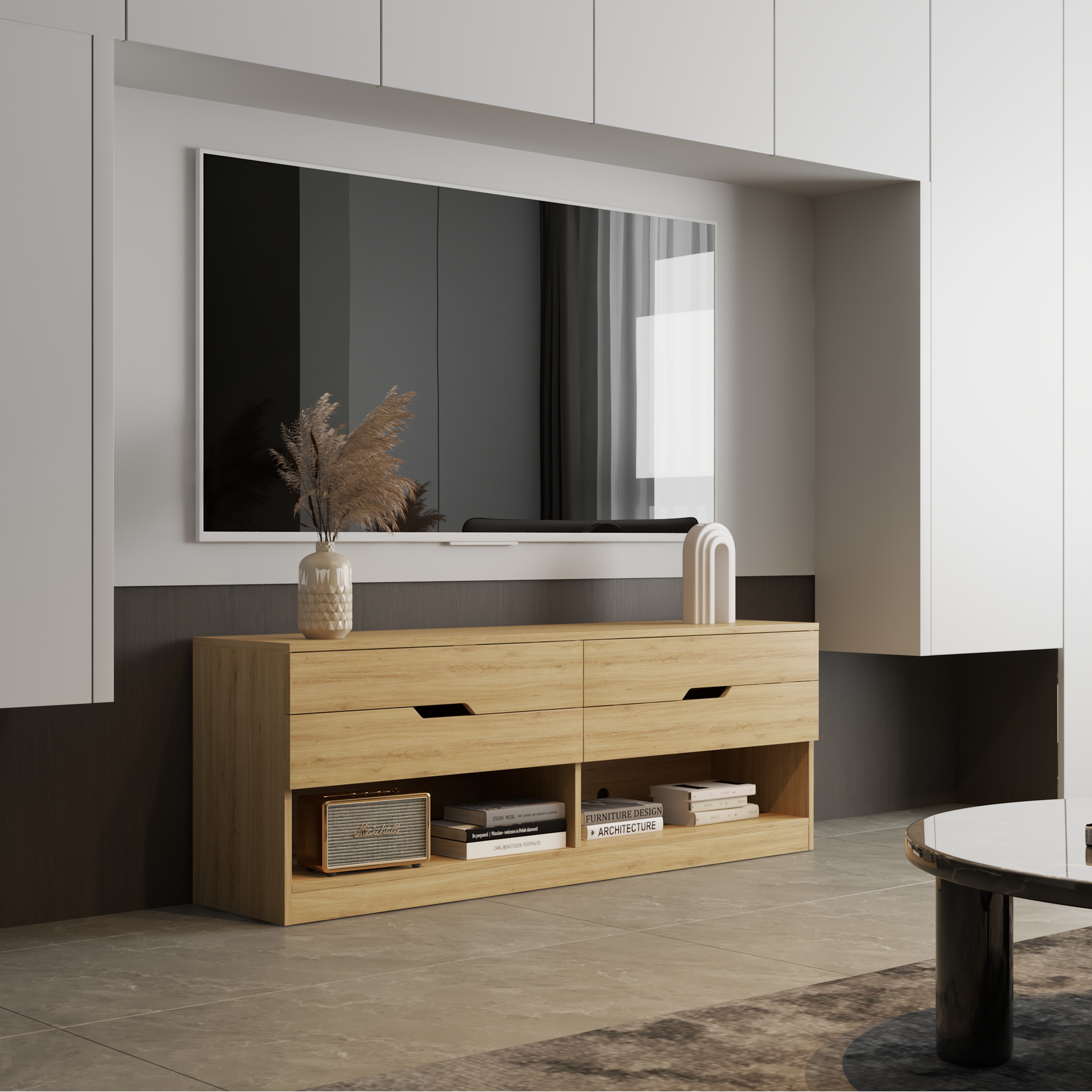 DASH, Kệ Tivi 4 ngăn kéo, 150cm x 35cm x 54cm , KTV_005