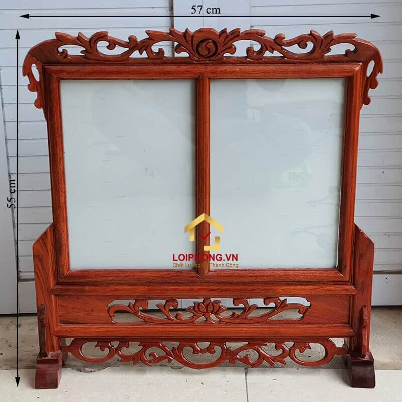 Khung ảnh thờ đôi bằng gỗ hương kích thước ảnh 20x30 cm