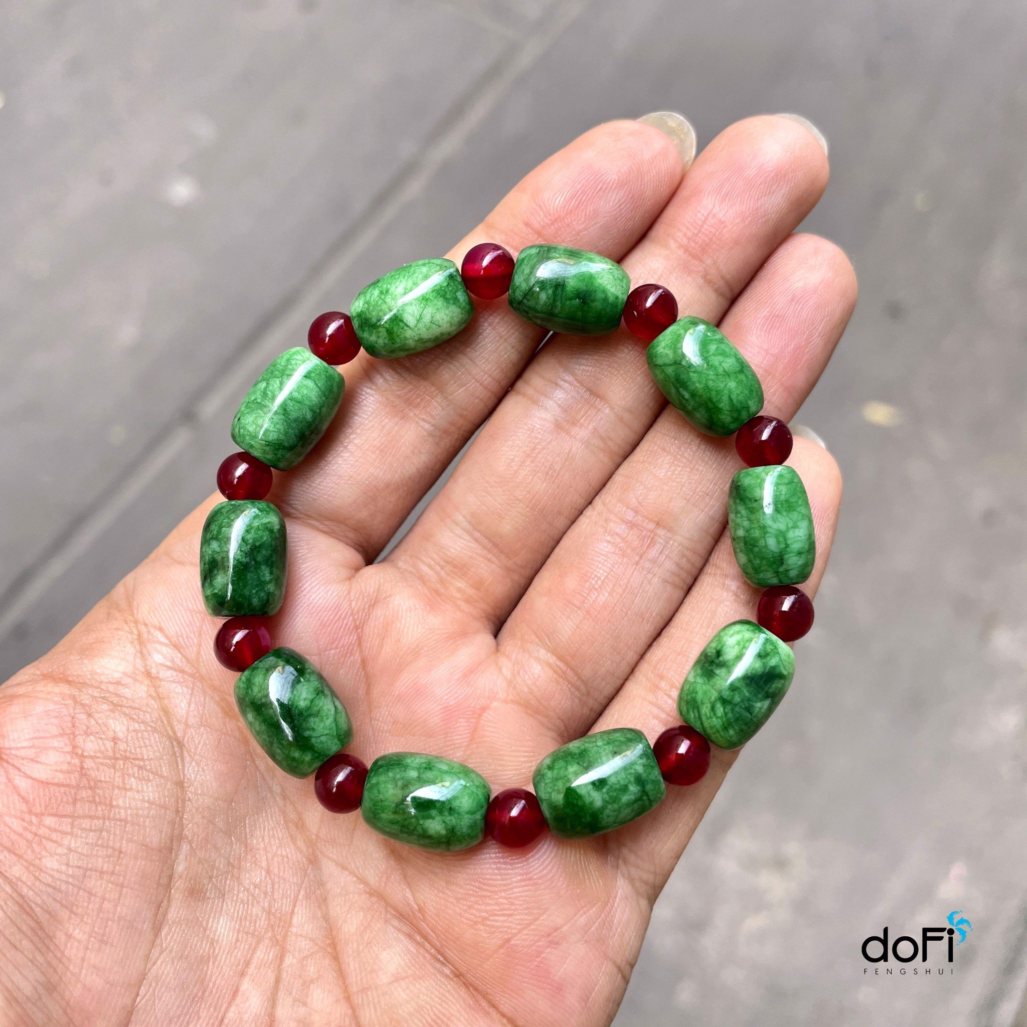 VÒNG LU THỐNG CẨM THẠCH PHỐI GARNET 8LI