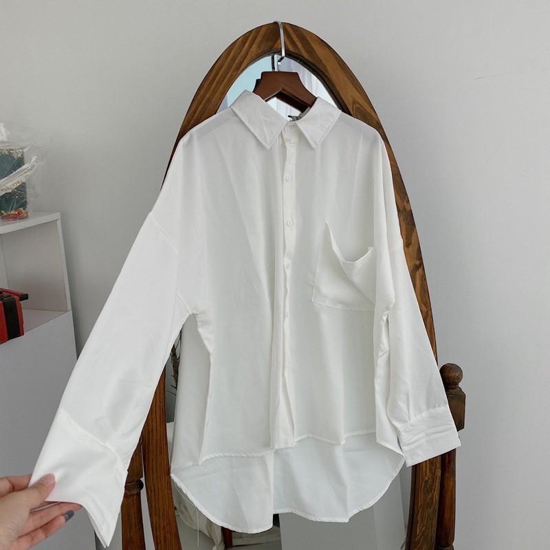 Sơ mi dáng rộng đuôi tôm